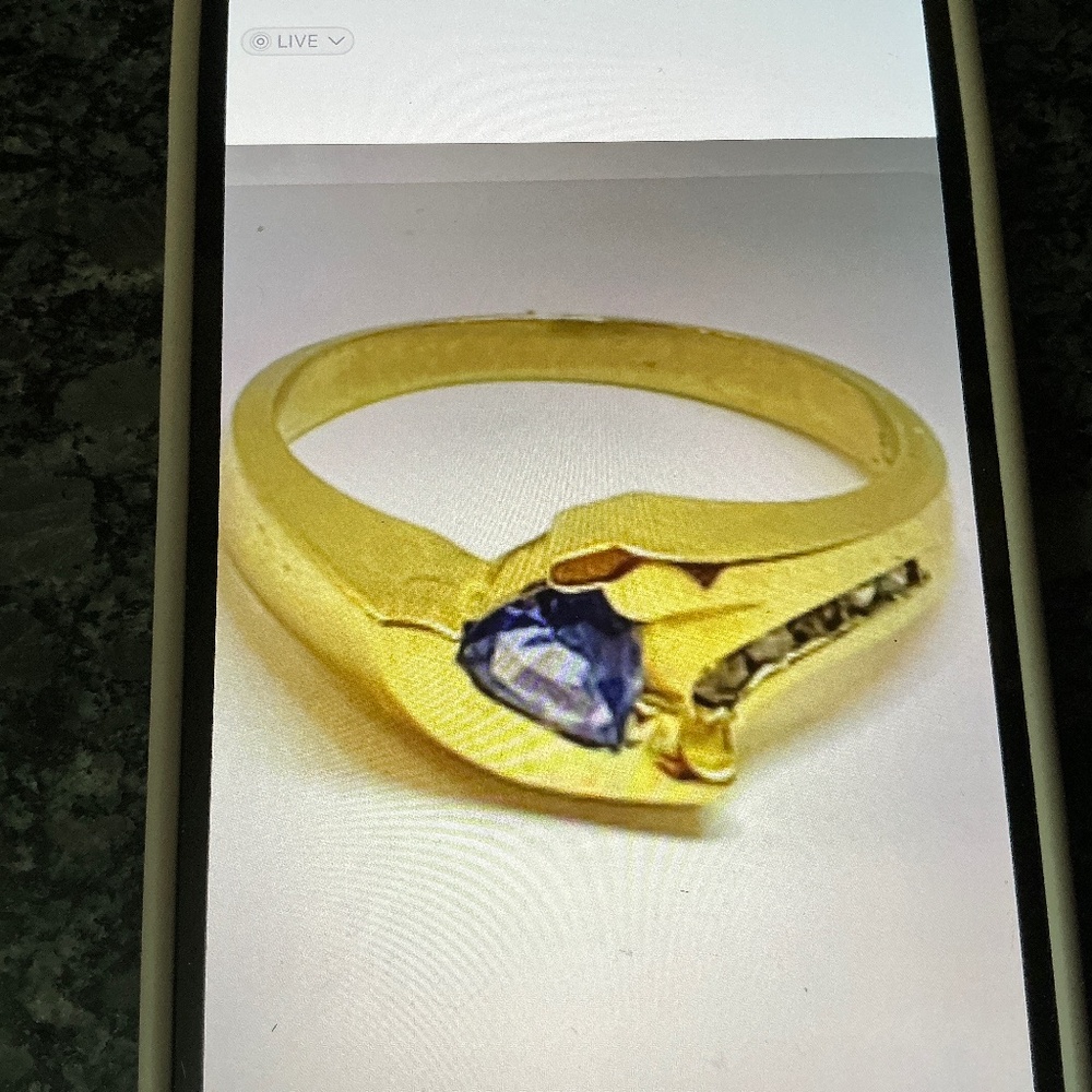 10K tanzanite & diamond accent ring